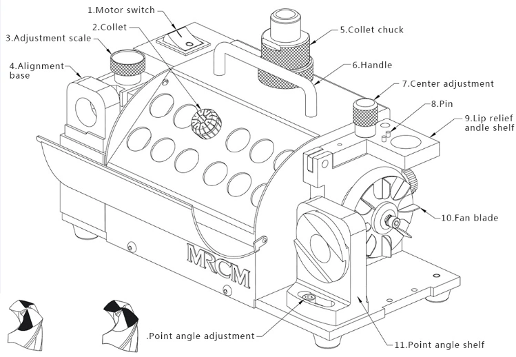 Monthly Deals 3-13 mm Drill Bit Grinder, Drill Bit Sharpener Mr-13A Drill Grinder Grinding Machine /Surface Grinding Machine